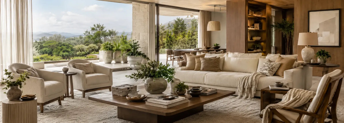 Sala de estar brasileira contemporânea com decoração premium da Lorene Decor