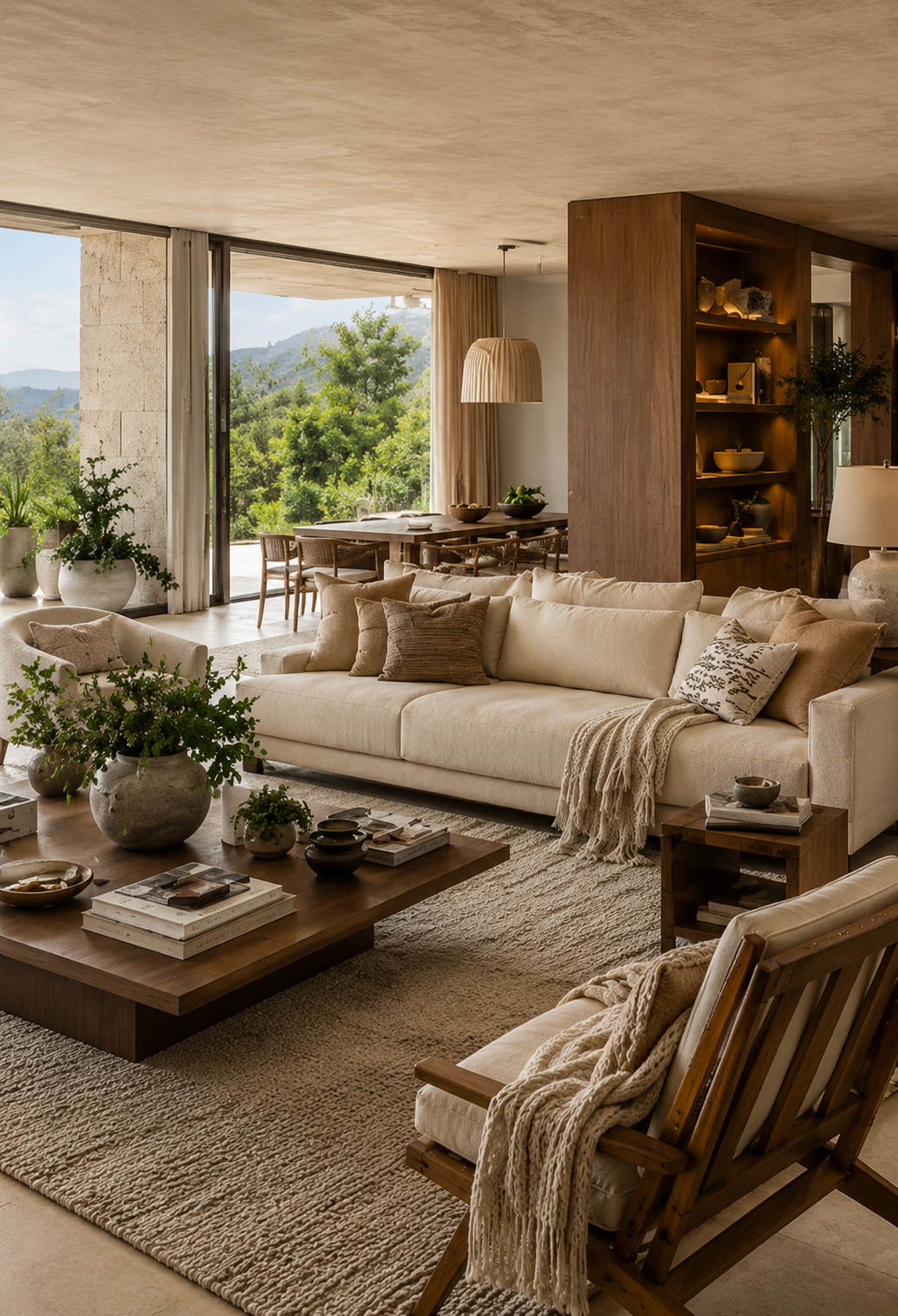 Sala de estar brasileira contemporânea com decoração premium da Lorene Decor