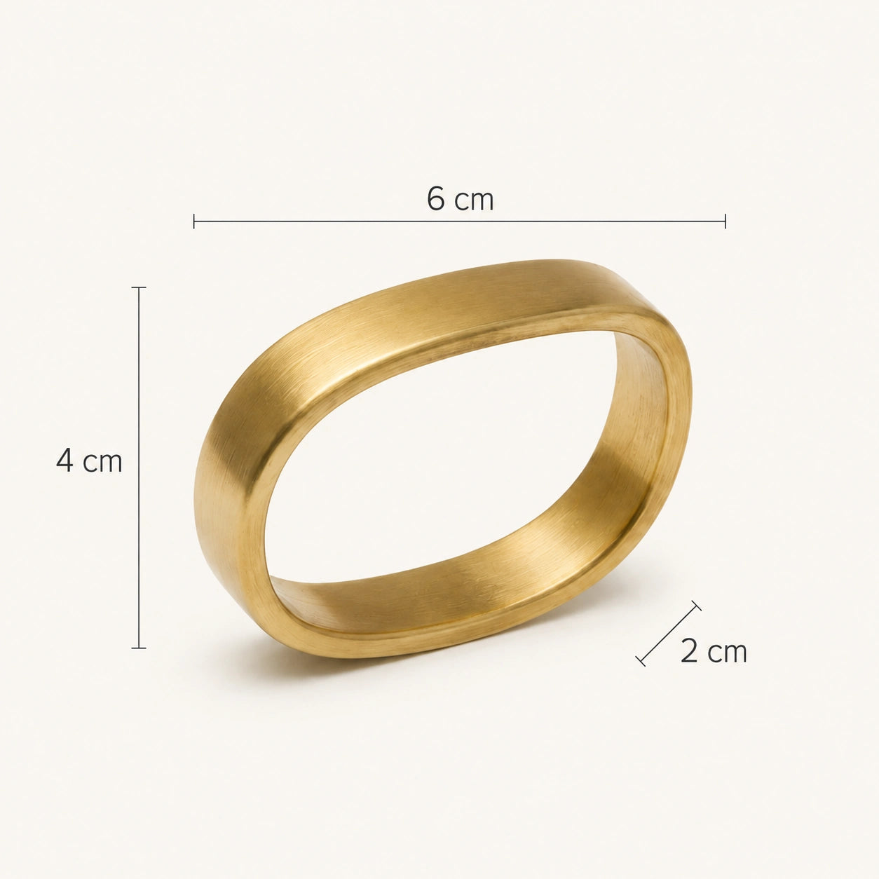 Dimensões do Porta-Guardanapo Elora com 6 cm de largura, 4 cm de altura e 2 cm de profundidade