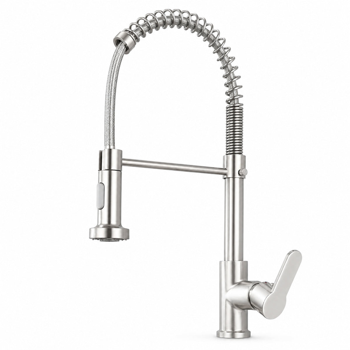 Torneira Gourmet Monocomando para Cozinha Vellora prateada com ducha extensível