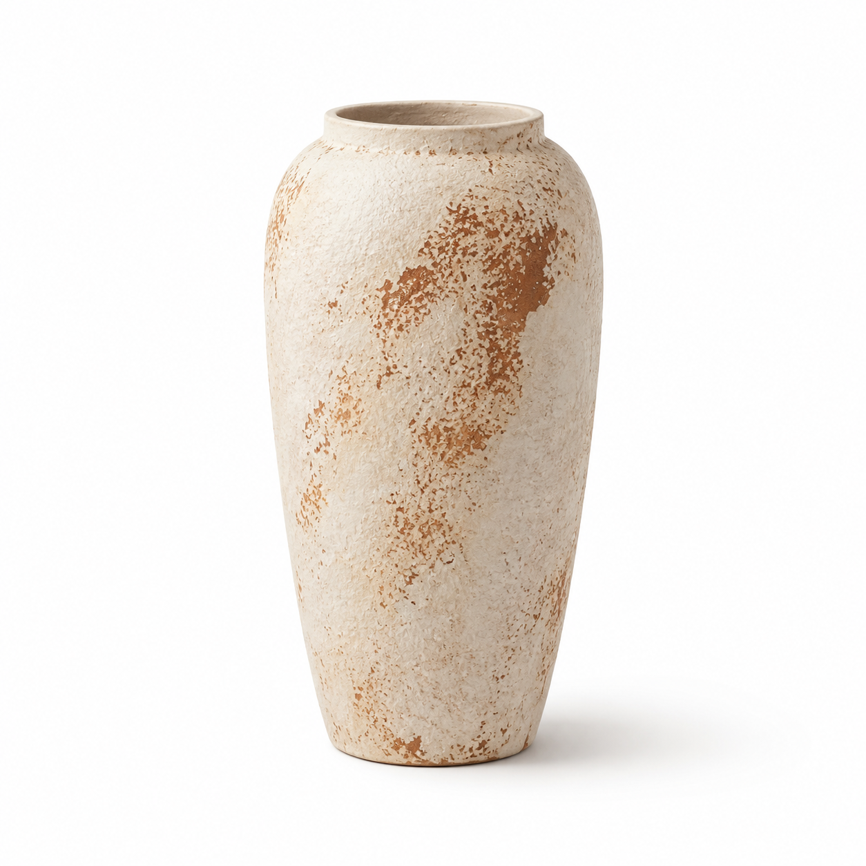 Vaso Ravena grande em cerâmica texturizada sobre fundo branco
